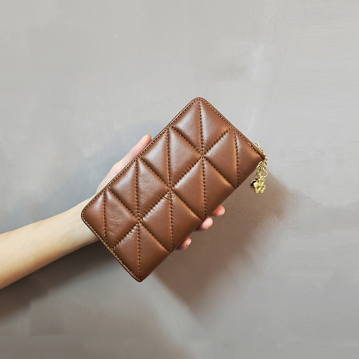 コンパクト 財布 大容量コンパクト長財布コインケース付きキルティング