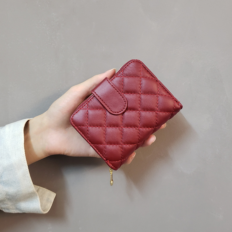 コンパクト 財布 キルティング二つ折り ミニバッグカードポケット付き