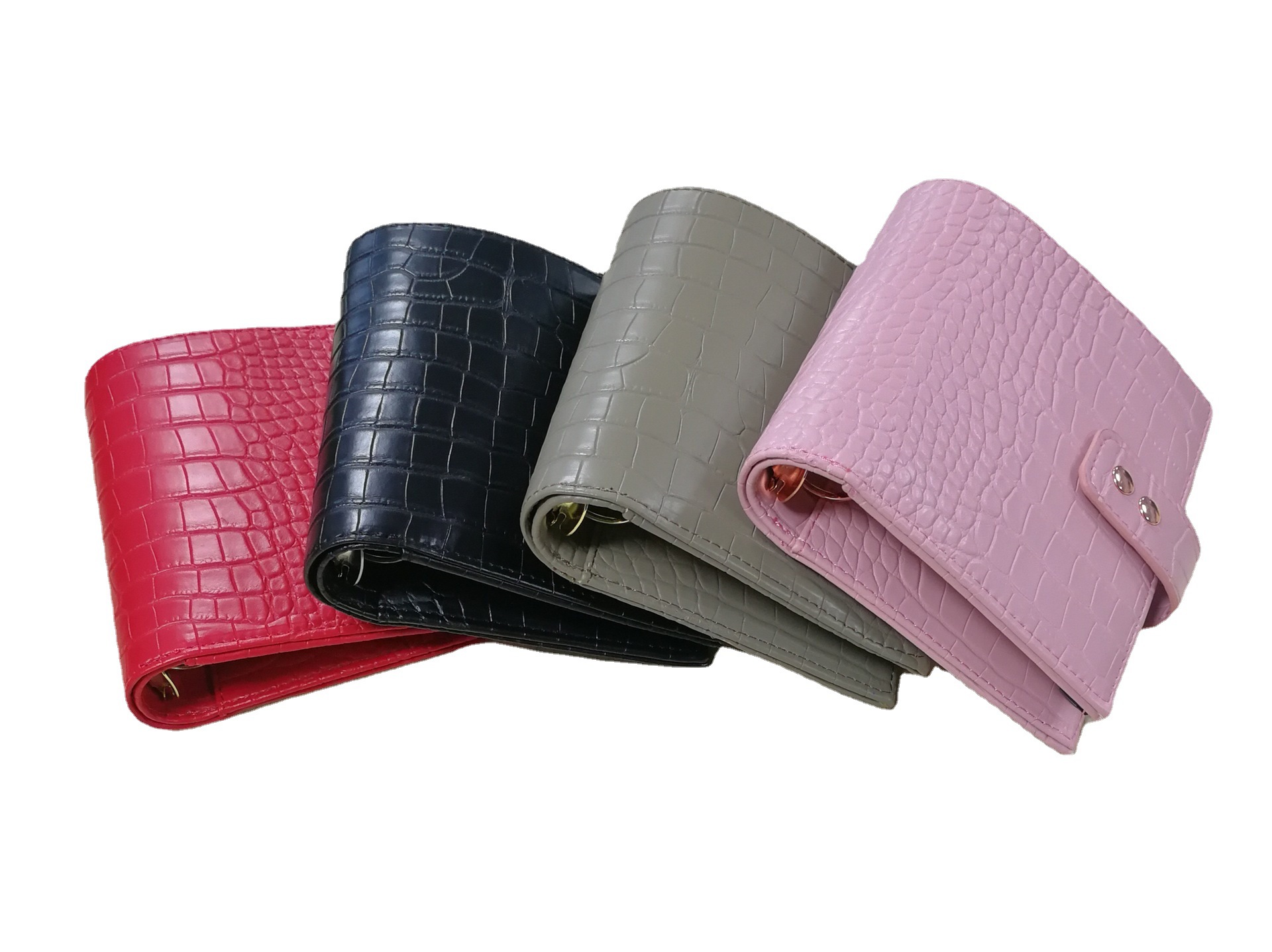 型押しレザー二つ折り財布コンパクトサイズ 二 つ折り 財布 コンパクト