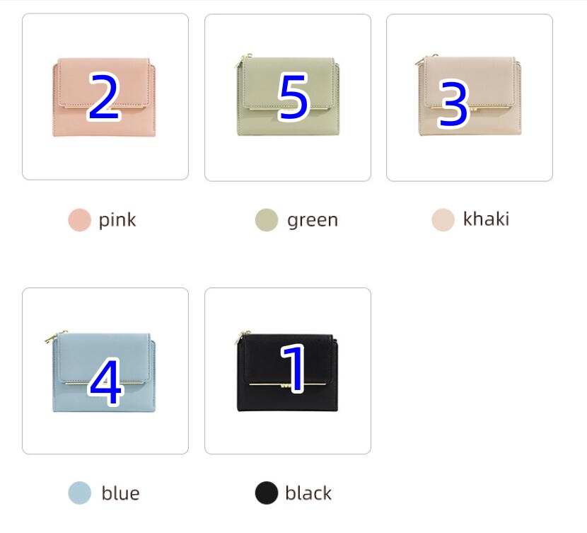 コンパクト 財布 三つ折り カード収納付き ミニバッグ対応 全5色