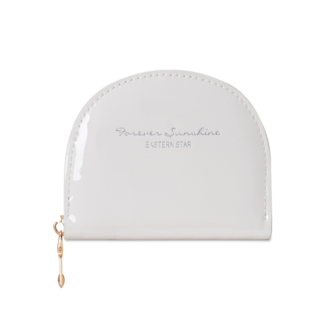 コンパクト 財布 レディース 半円形カードケース 艶ありコンパクト小銭入れ