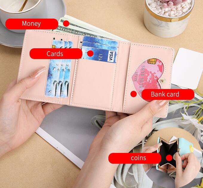 コンパクト 財布 三つ折り 可愛い果物柄 カード収納 全6色