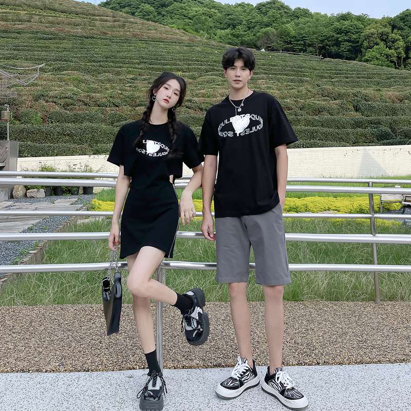 ペアルック  カップルペアTシャツ ワンピースセット