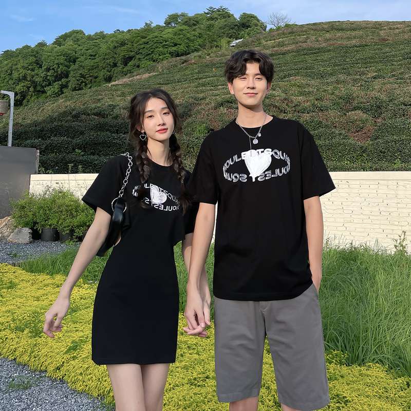 ペアルック  カップルペアTシャツ ワンピースセット