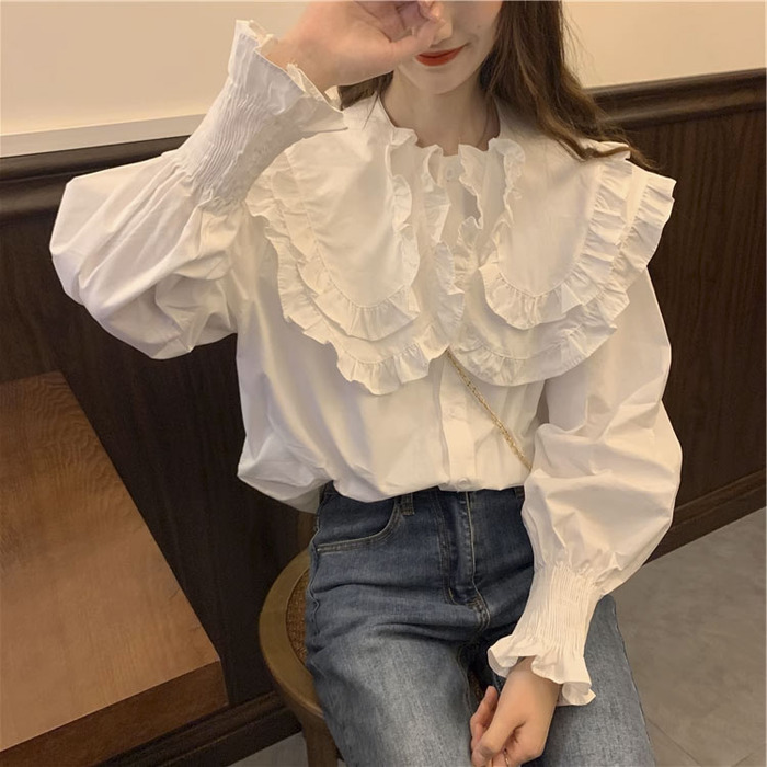 フレンチガーリー　パフスリーブシャツ