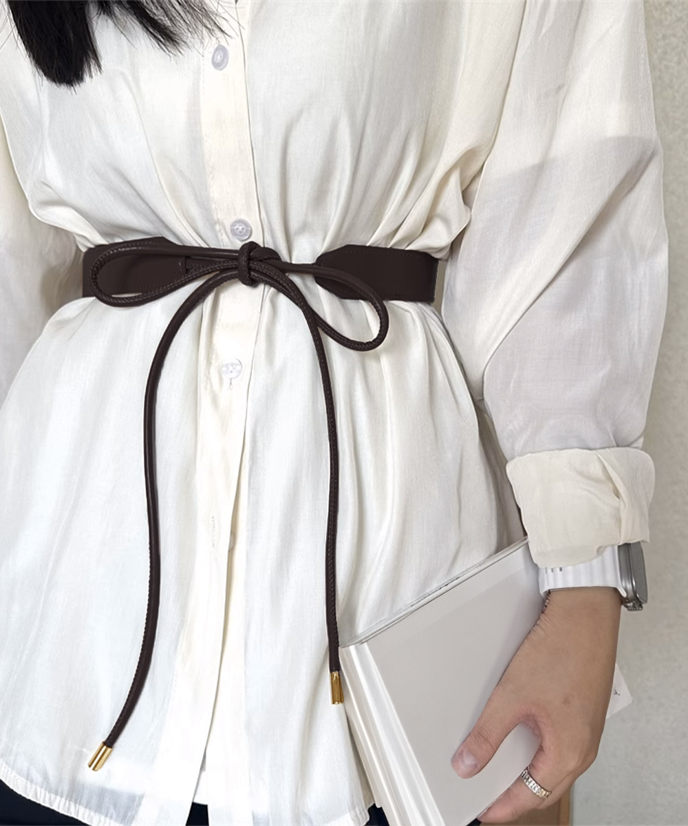 フレンチガーリー 細ベルト リボン結び ウエストマーク