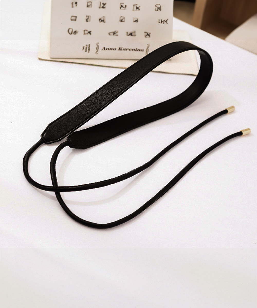 フレンチガーリー 細ベルト リボン結び ウエストマーク