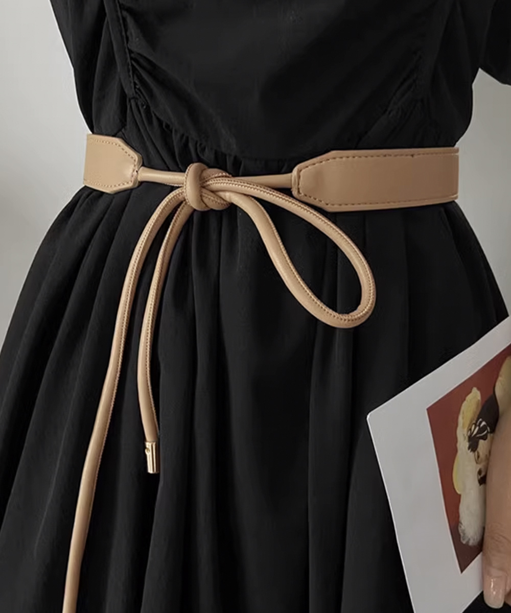 フレンチガーリー 細ベルト リボン結び ウエストマーク