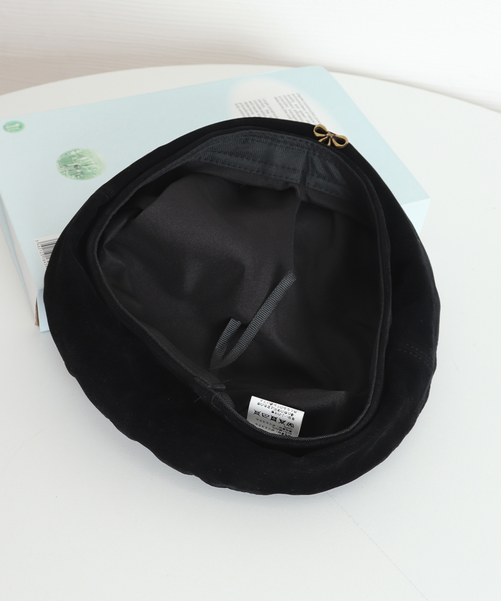 フレンチガーリー 合金リボン飾り付きベレー帽レディース