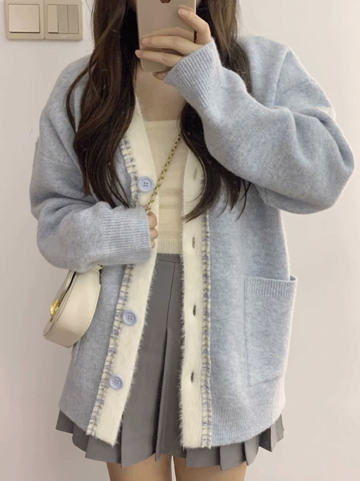 フレンチガーリー　ソフトワックスカーディガン