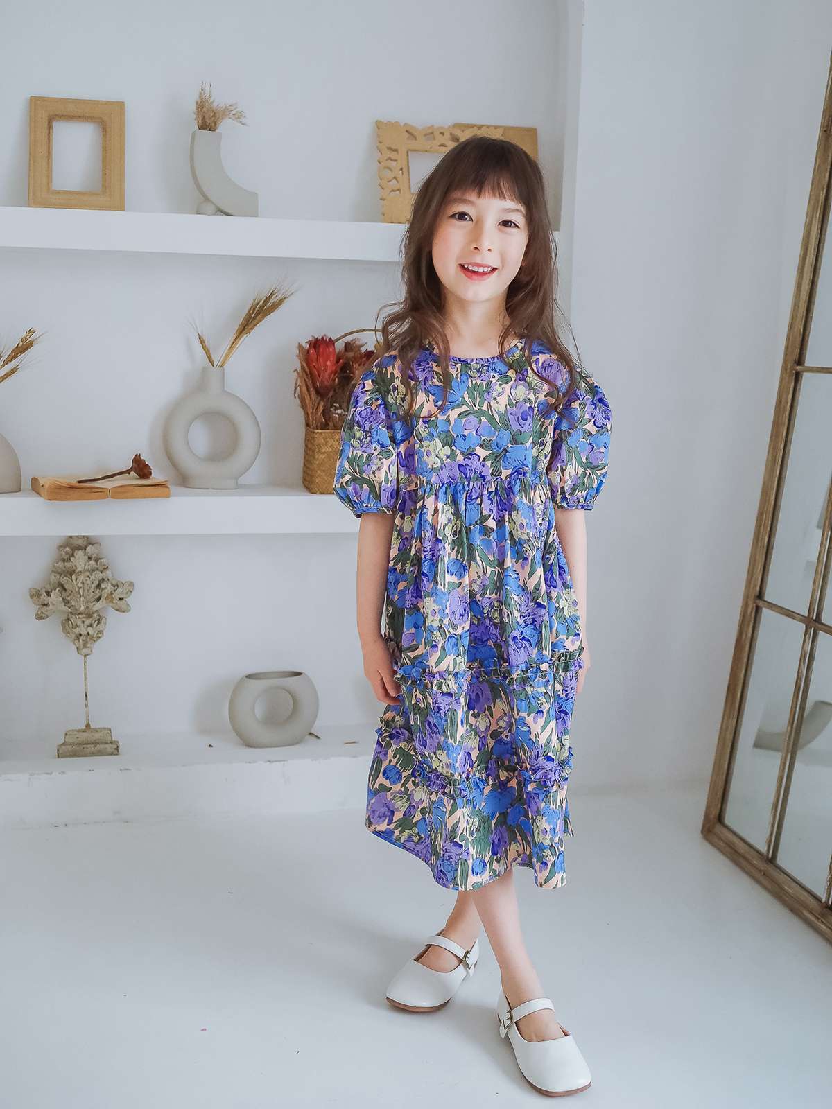 フレンチガーリー  花柄ティアードワンピース セットアップ