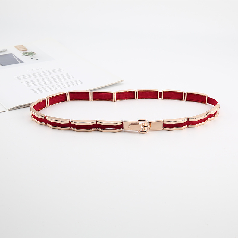 レディース ベルト レディース チェーンベルト 金属製 ウエスト飾り帯 細身