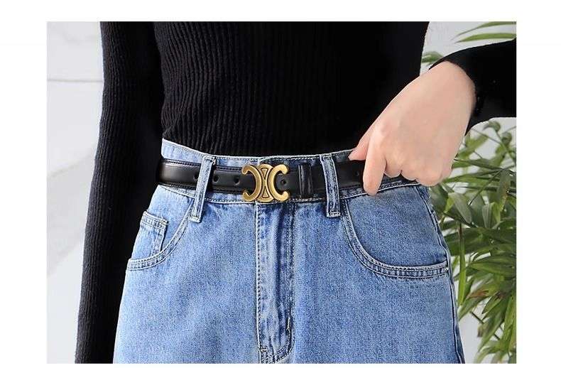 ベルト レディース レザーベルト 高級感漂う装飾バックル付きベルト