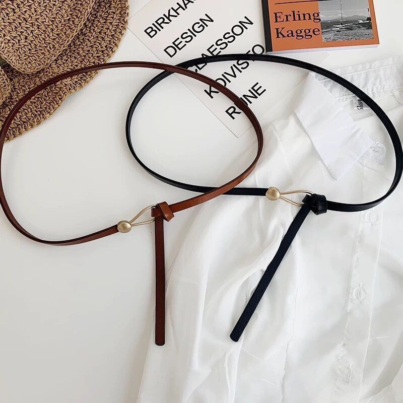 レディース ベルト レディース レザーベルト 金属飾り付き 細身 復古調