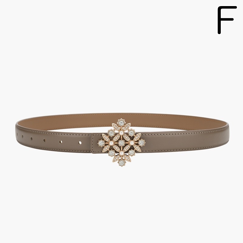 レディース ベルト レディース レザーベルト 花型バックル 合皮素材