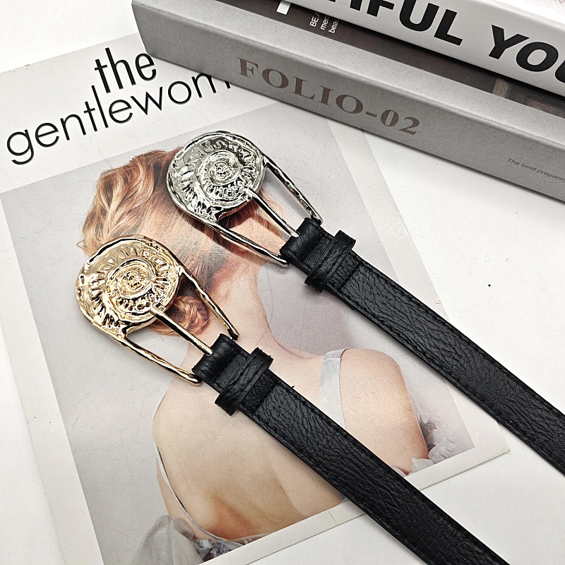 レディース ベルト レディース レザーベルト 合成皮革 細身 おしゃれバックル