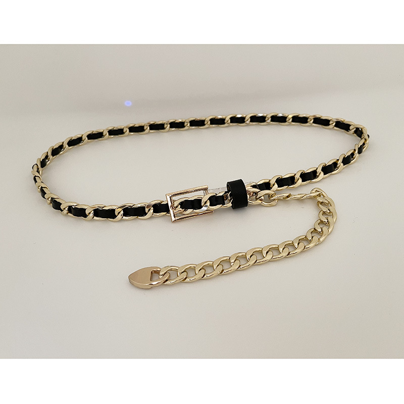 レディース ベルト レディース チェーンベルト 金属製 ウエスト装飾 おしゃれ細身