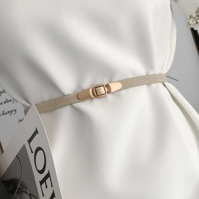 ベルト レディース ゴムベルト シンプル細身ゴムベルト