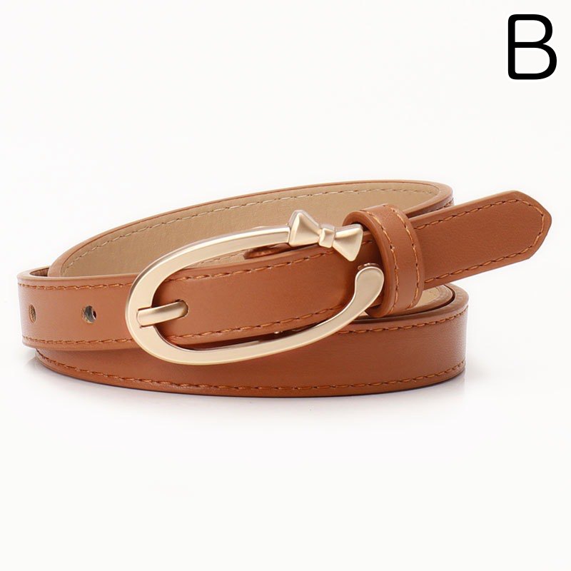 レディース ベルト 女性用細身レザーベルト 合成皮革 多色展開