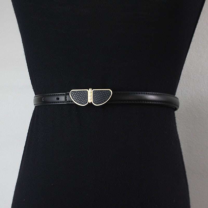 ベルト レディース レザーベルト 洗練スリムバックルベルト