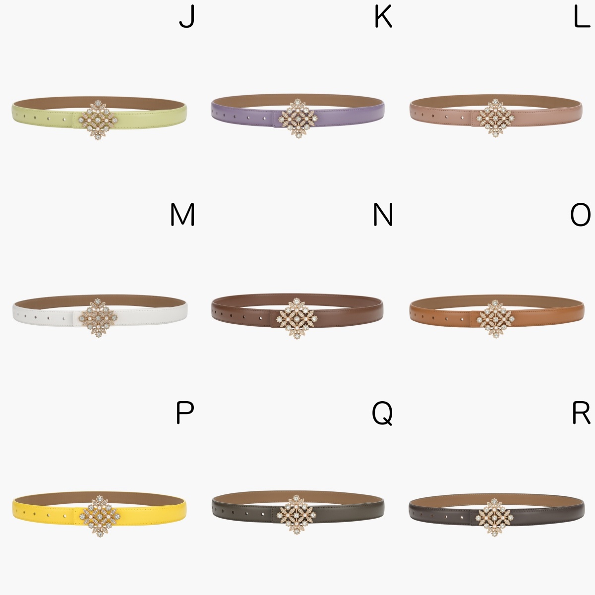 レディース ベルト レディース レザーベルト 花型バックル 合皮素材