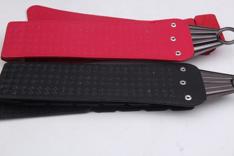 レディース ベルト レディース幅広レザーベルト スタッズ付き合皮ウエストベルト