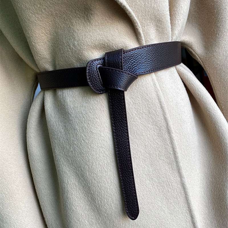 ベルト レディース レザーベルト ノットデザイン レザーウエストベルト