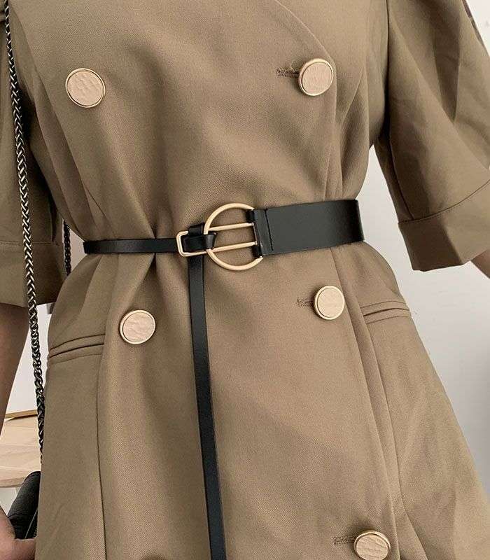 ベルト レディース レザーベルト シンプル細身レザーベルト