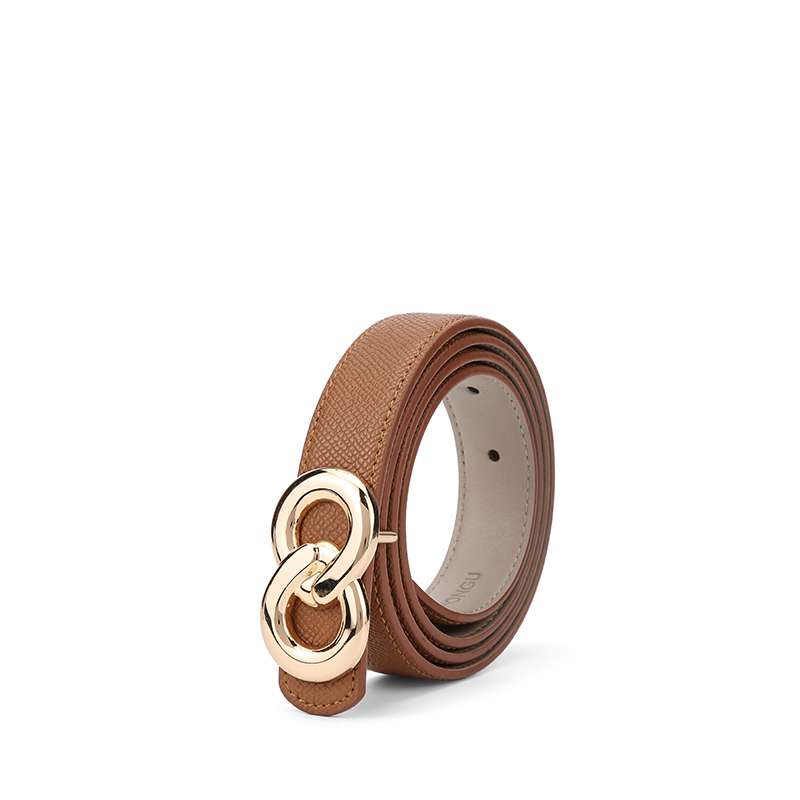 ベルト レディース レザーベルト 優雅な結び目デザイン細身レザーベルト