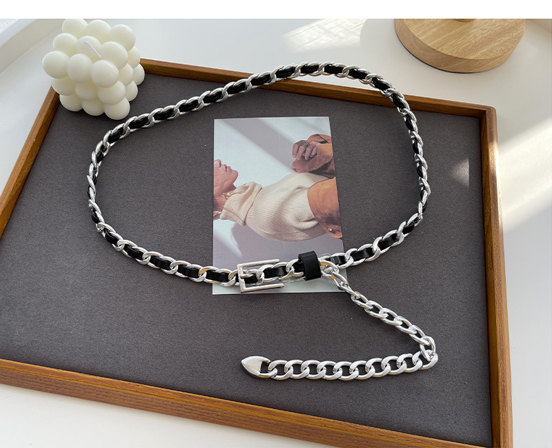 レディース ベルト レディース チェーンベルト 金属製 ウエスト装飾 おしゃれ細身