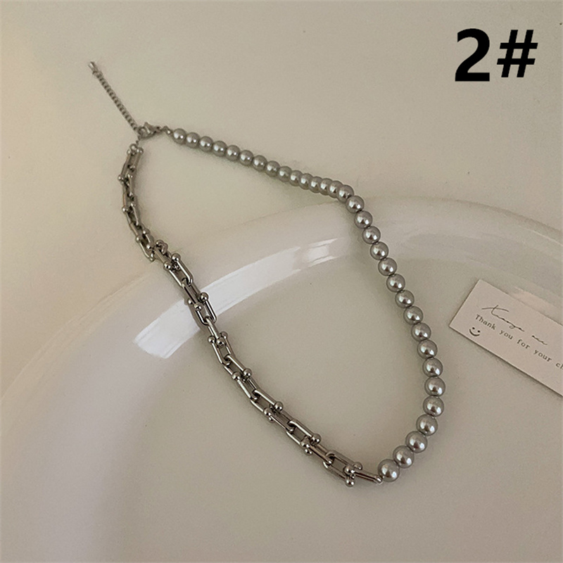 パール チェーン デザイン ネックレス レディース 錆びにくい上品アクセサリー