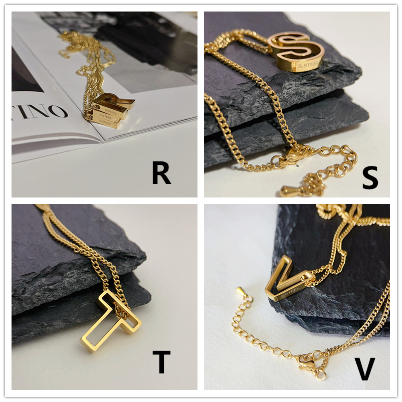 頭文字 イニシャルゴールドネックレス 錆びにくい