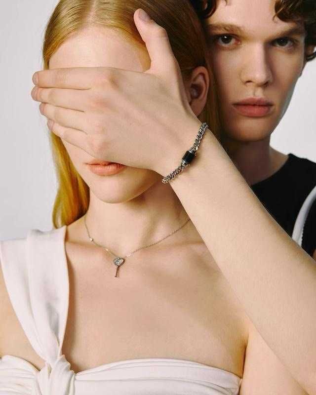 カップルブレスレット ネックレス ジュエリー 鍵付き 