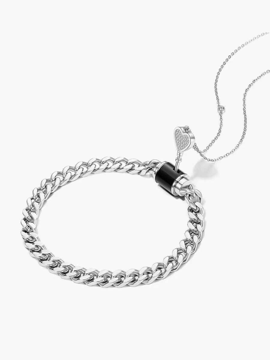カップルブレスレット ネックレス ジュエリー 鍵付き 