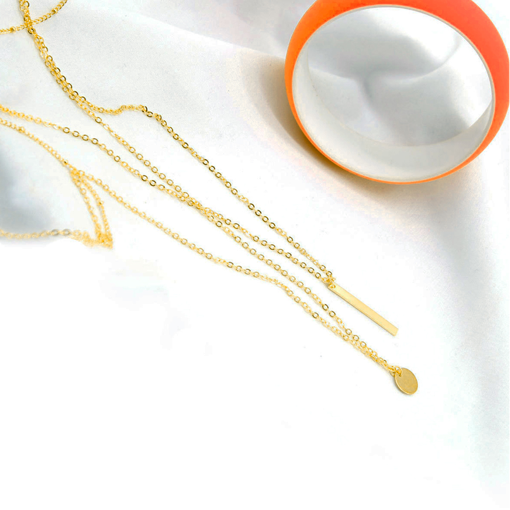 ゴールド三連重ね付け風チョーカーネックレス