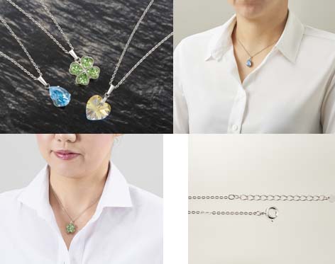 幸せの輝き シルバー ネックレス 3本セット