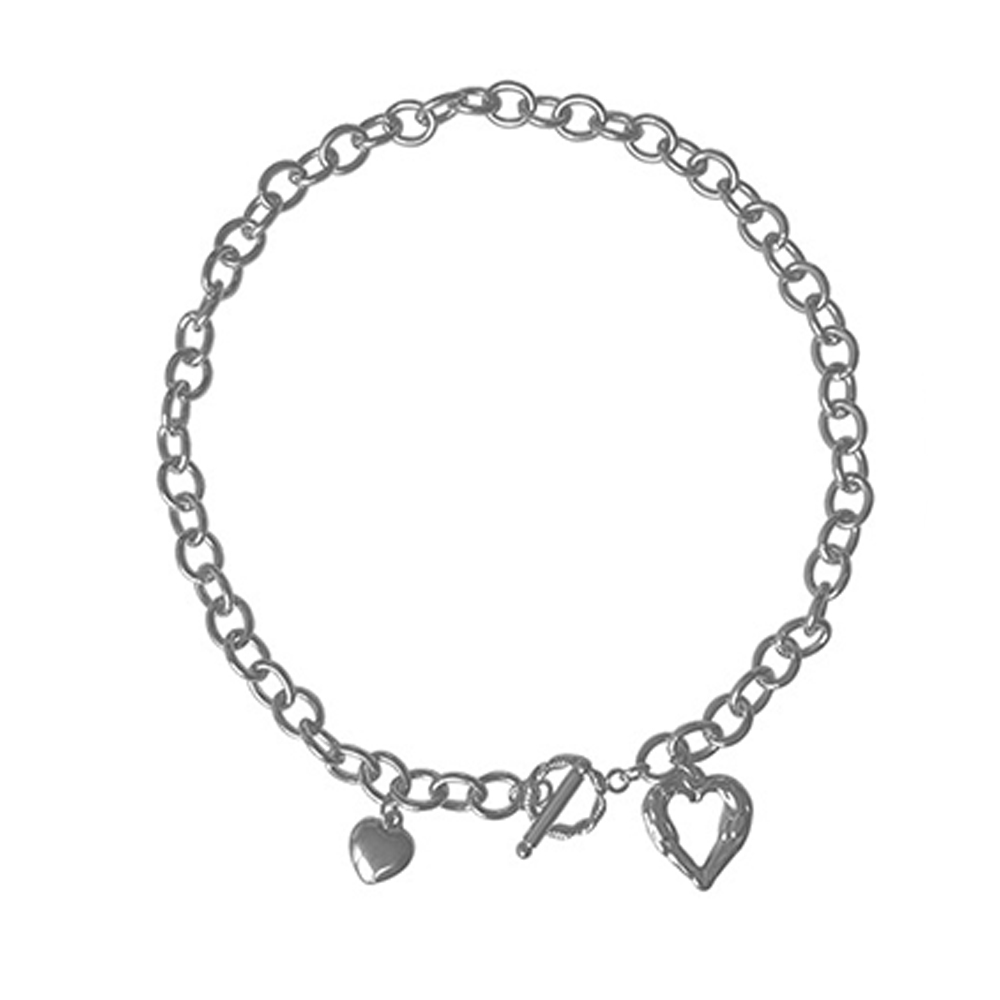 シルバーチェーン首飾り新作ハートペンダント付き