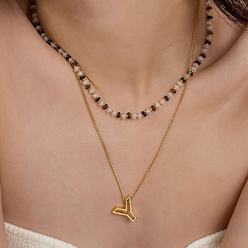 頭文字 イニシャルゴールドネックレス 錆びにくい