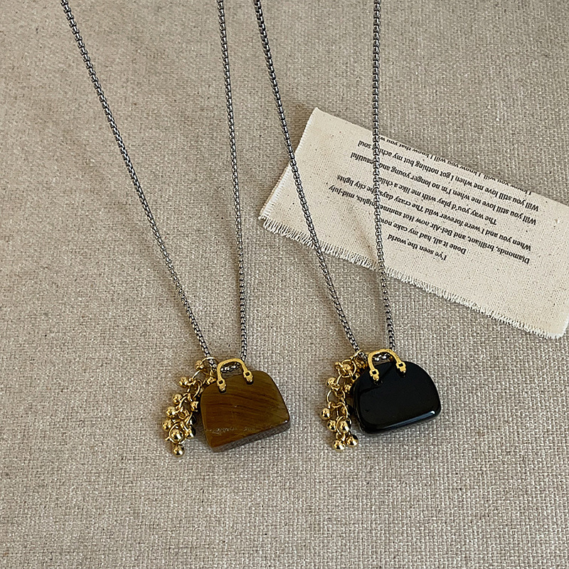 レゴールドチェーン付きミニバッグモチーフ首飾りレディース