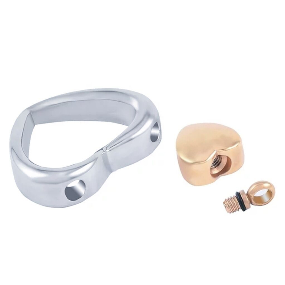 ダブルハート シルバー 遺骨ネックレス チェーン付き