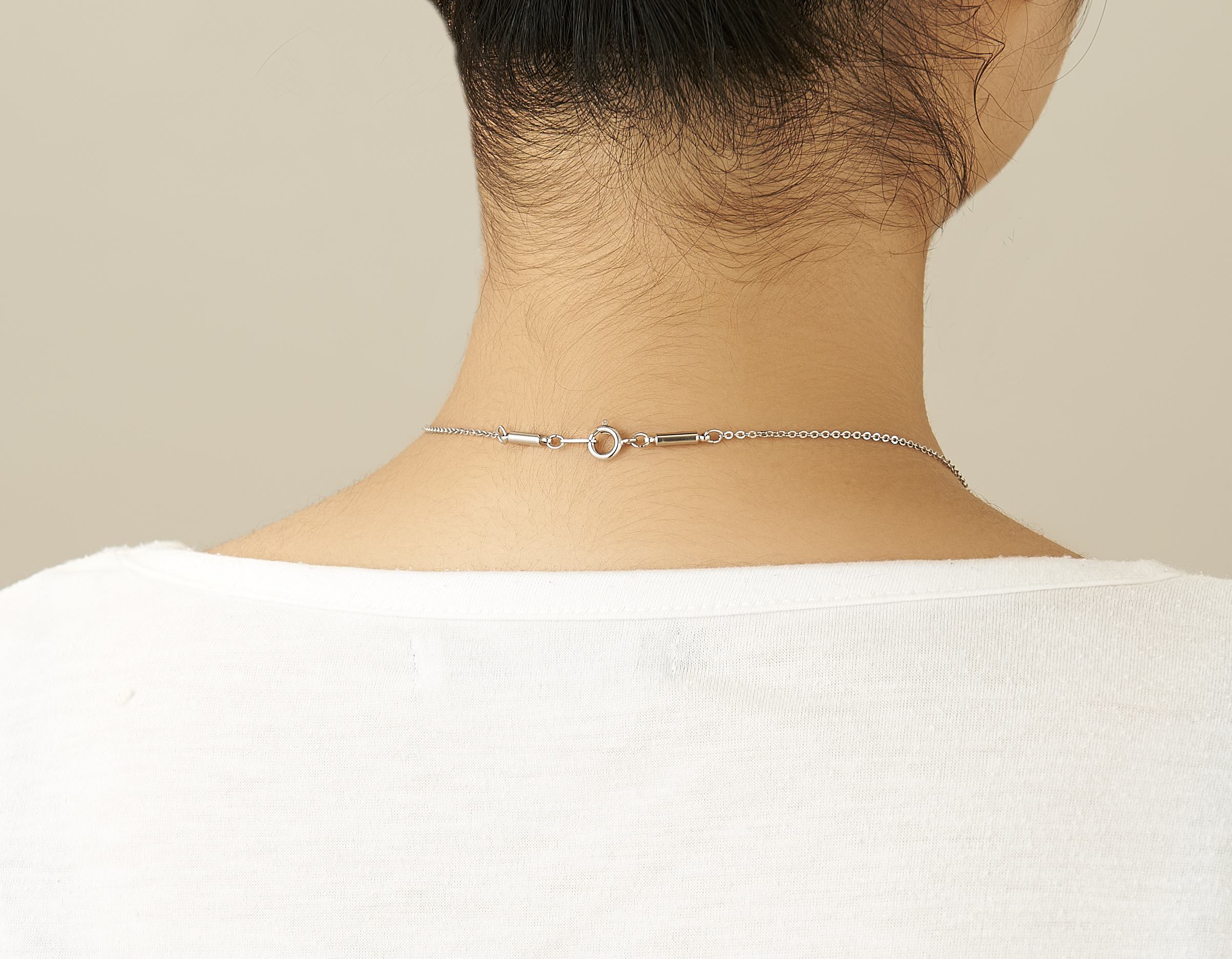 シルバー煌きジルコニア磁気ネックレス3本組