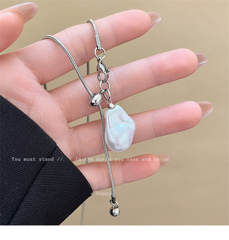 シルバー真珠ペンダントネックレス　プレゼント ロング