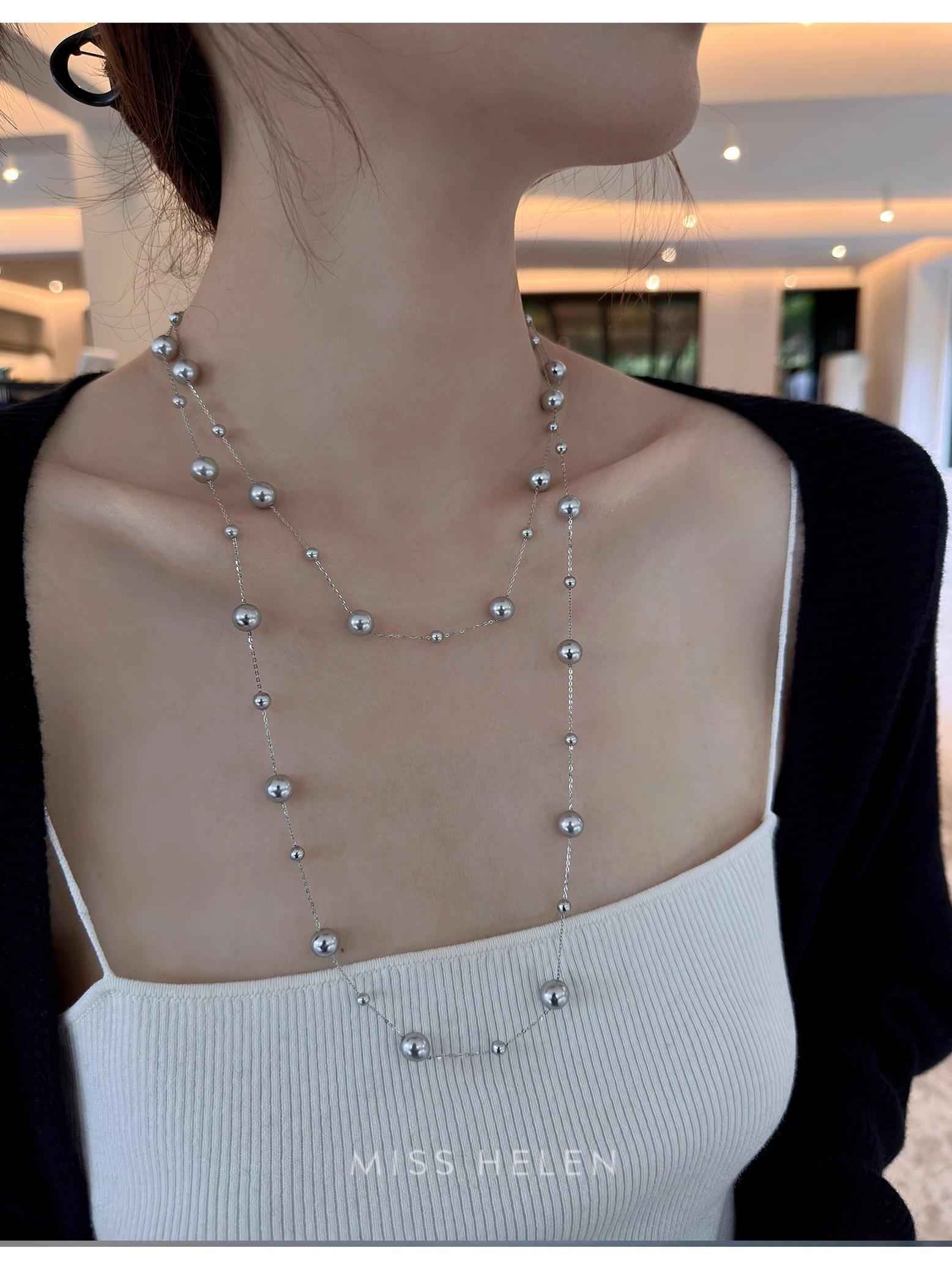 二連パール ロングネックレス