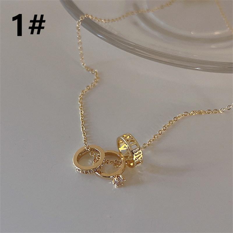 ゴールド二重輪デザインネックレス錆びにくい