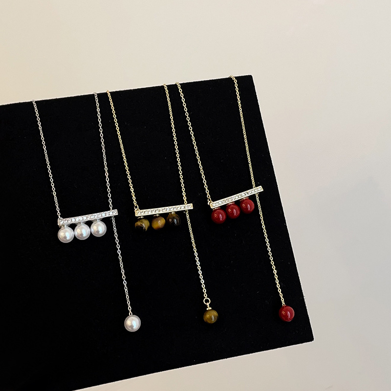 パール&バー レディース上品デザインネックレス