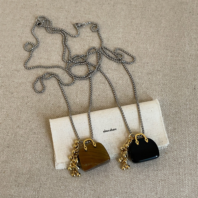 レゴールドチェーン付きミニバッグモチーフ首飾りレディース