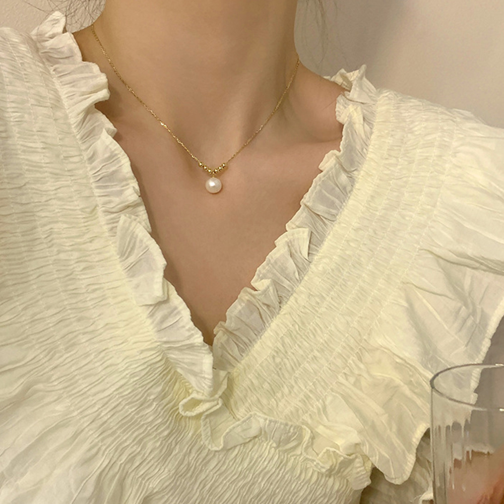 ゴールド×パール ネックレス