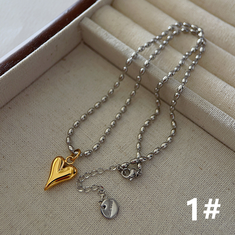 ゴールドハート型ネックレス 錆びにくい首飾り