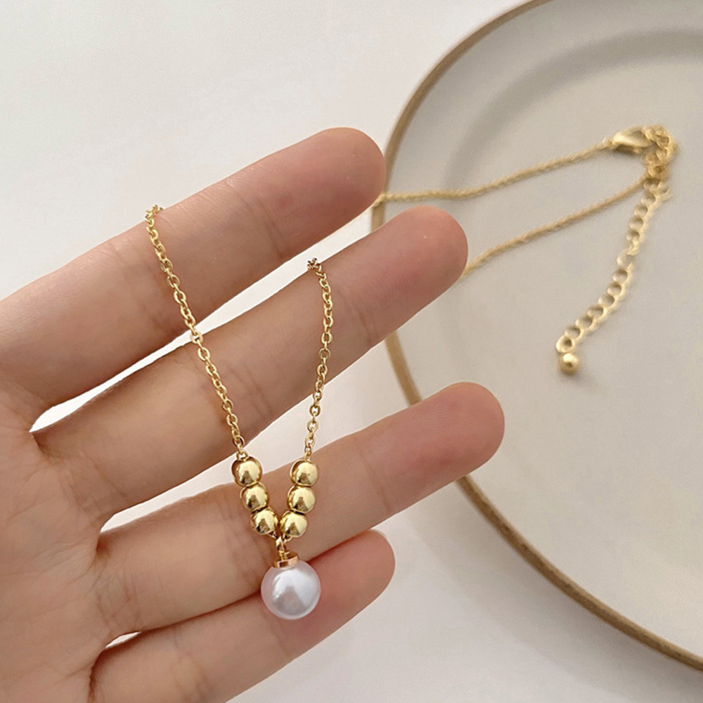 ゴールド×パール ネックレス