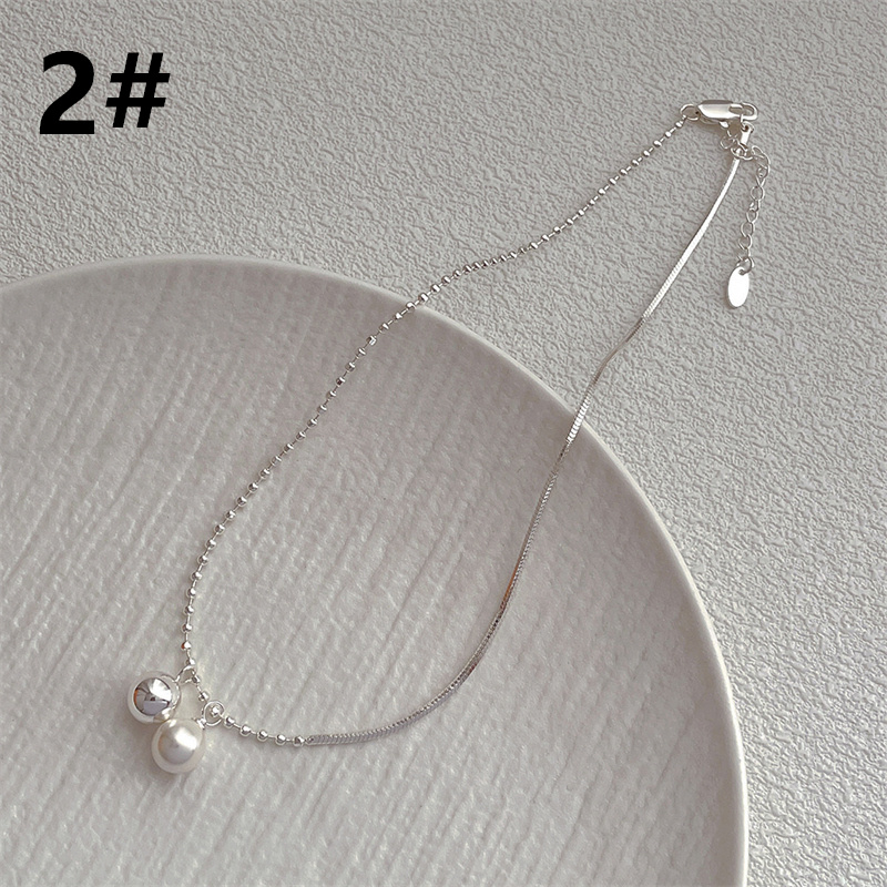 パール付き高級感ゴールドチェーンネックレス